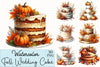 Fall Wedding Cake Clipart Bundle
