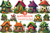 Fantasy Garden Houses Clipart Bundle