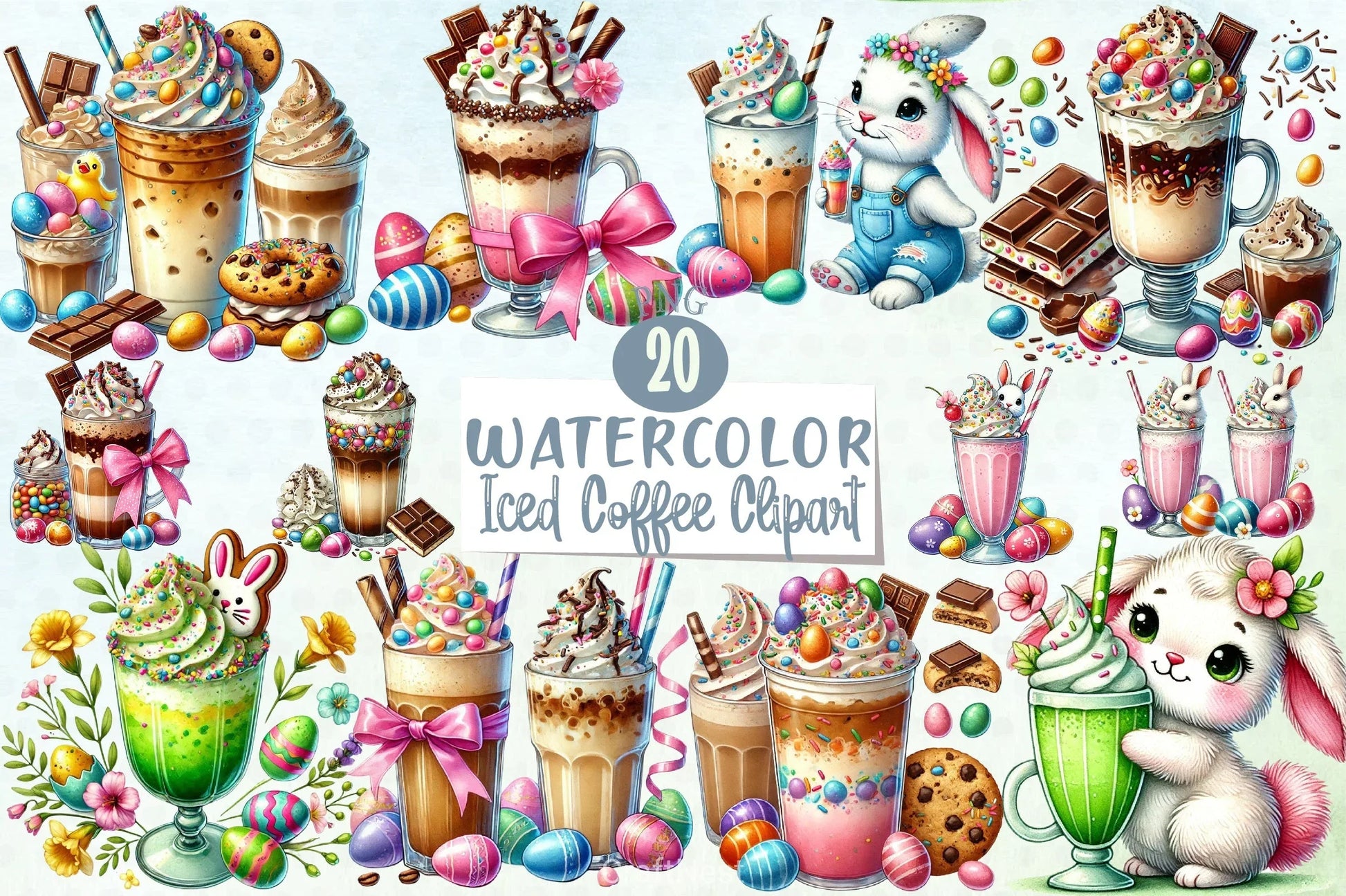 Easter Iced Coffee Clipart Bundle - CraftNest - Digital Crafting and Art