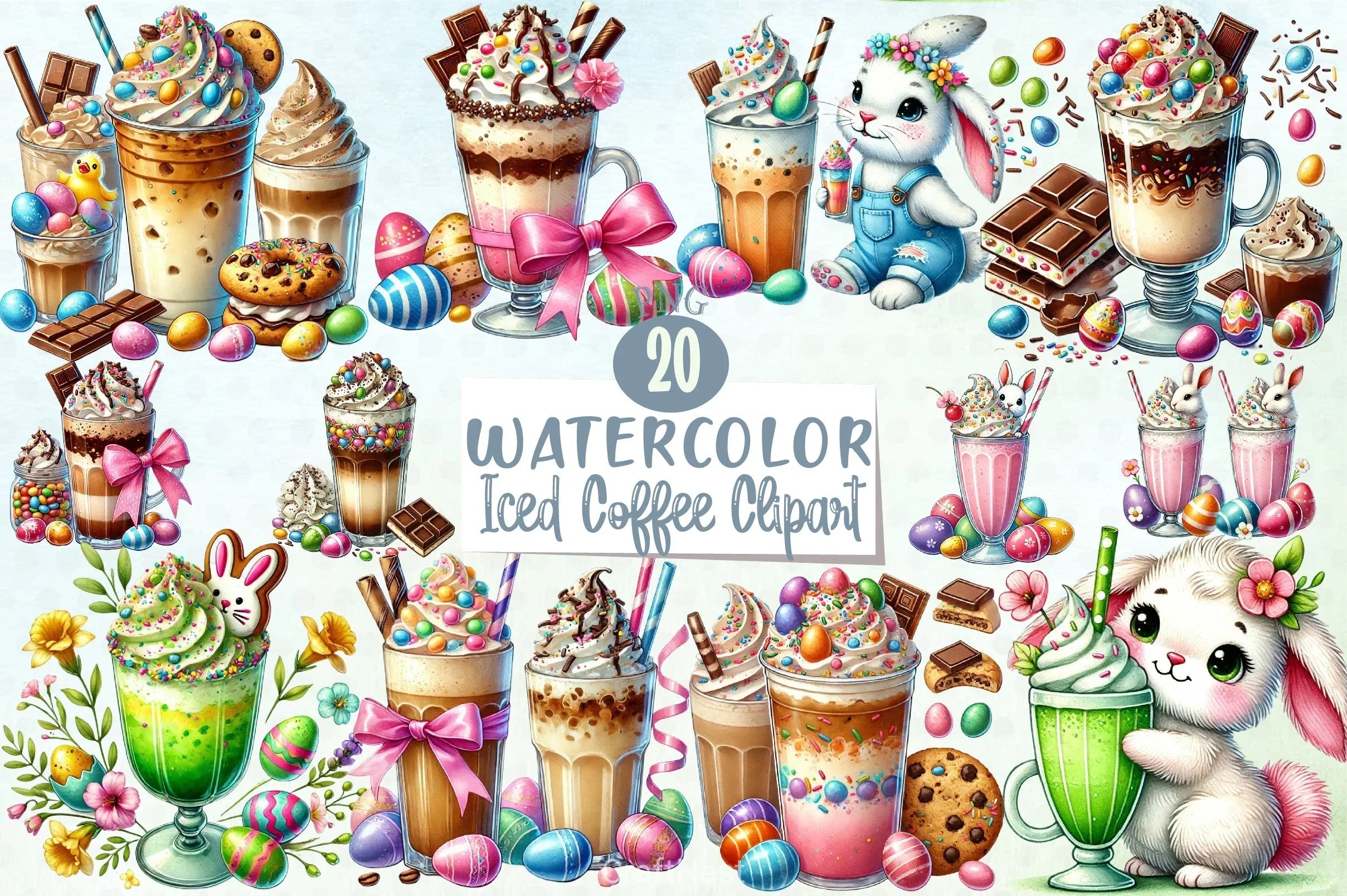 Easter Iced Coffee Clipart Bundle - CraftNest - Digital Crafting and Art