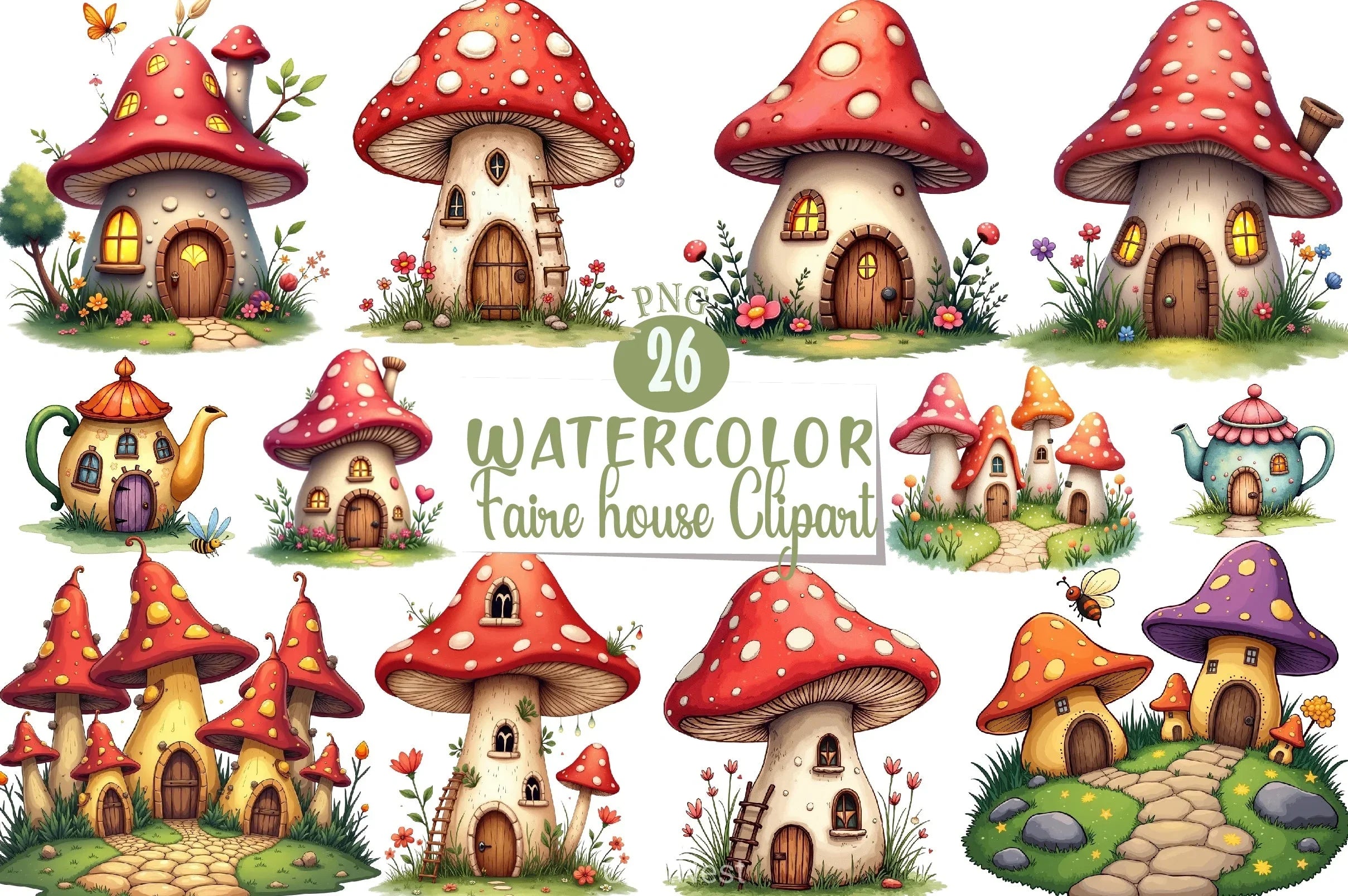 Faire House Clipart Bundle - CraftNest - Digital Crafting and Art