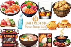 Premium Japanese Cuisine Clipart Bundle - CraftNest - Digital Crafting and Art
