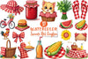 Summer Red Gingham Clipart Bundle