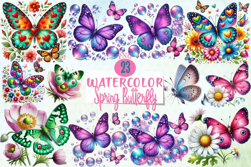 Spring Butterfly Clipart Bundle 4 - CraftNest - Digital Crafting and Art