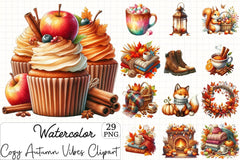 Cozy Autumn Vibes Clipart Bundle - CraftNest - Digital Crafting and Art