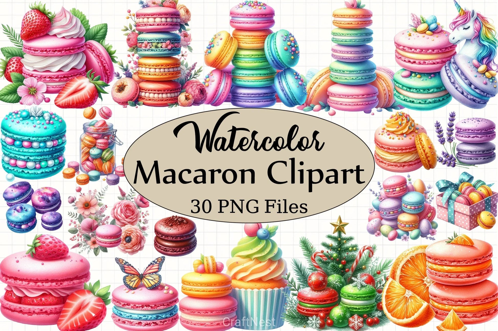 Macaron Clipart Bundle - CraftNest - Digital Crafting and Art