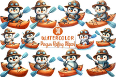 Penguin Rafting Clipart Bundle - CraftNest - Digital Crafting and Art