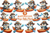 Penguin Rafting Clipart Bundle