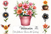 Cute Halloween Flowers Clipart Bundle