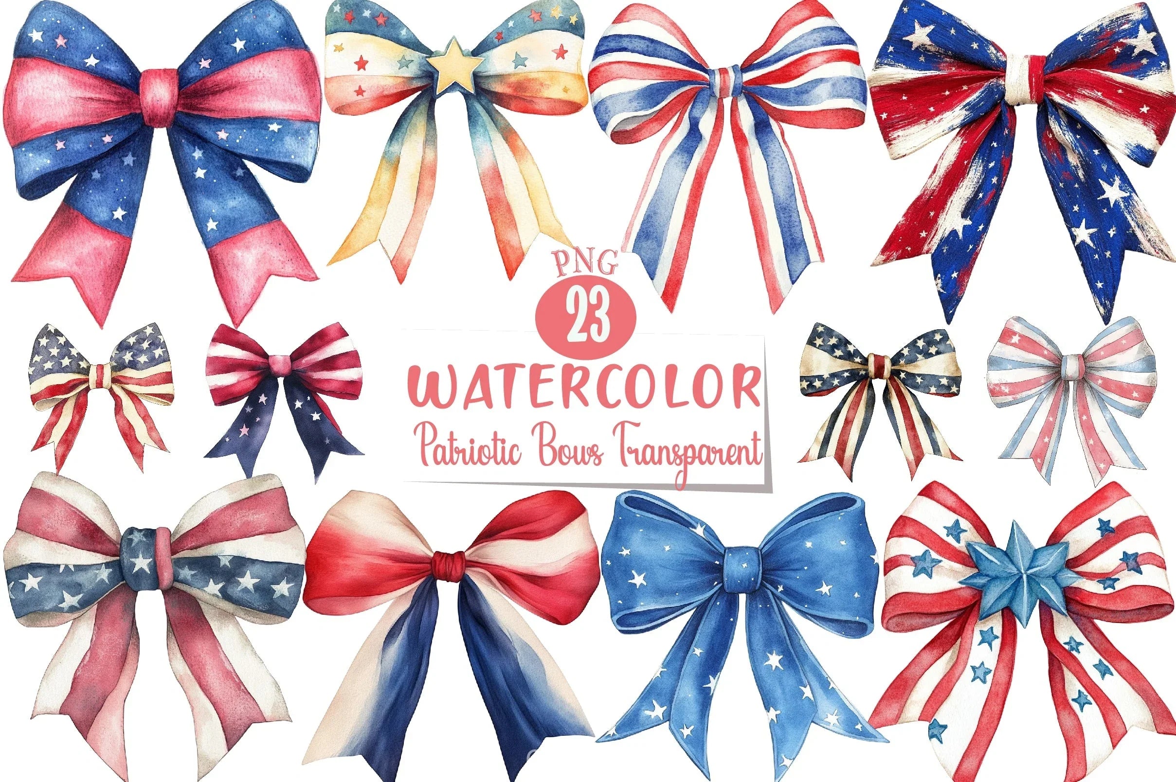 Patriotic Bows Clipart Bundle - CraftNest - Digital Crafting and Art