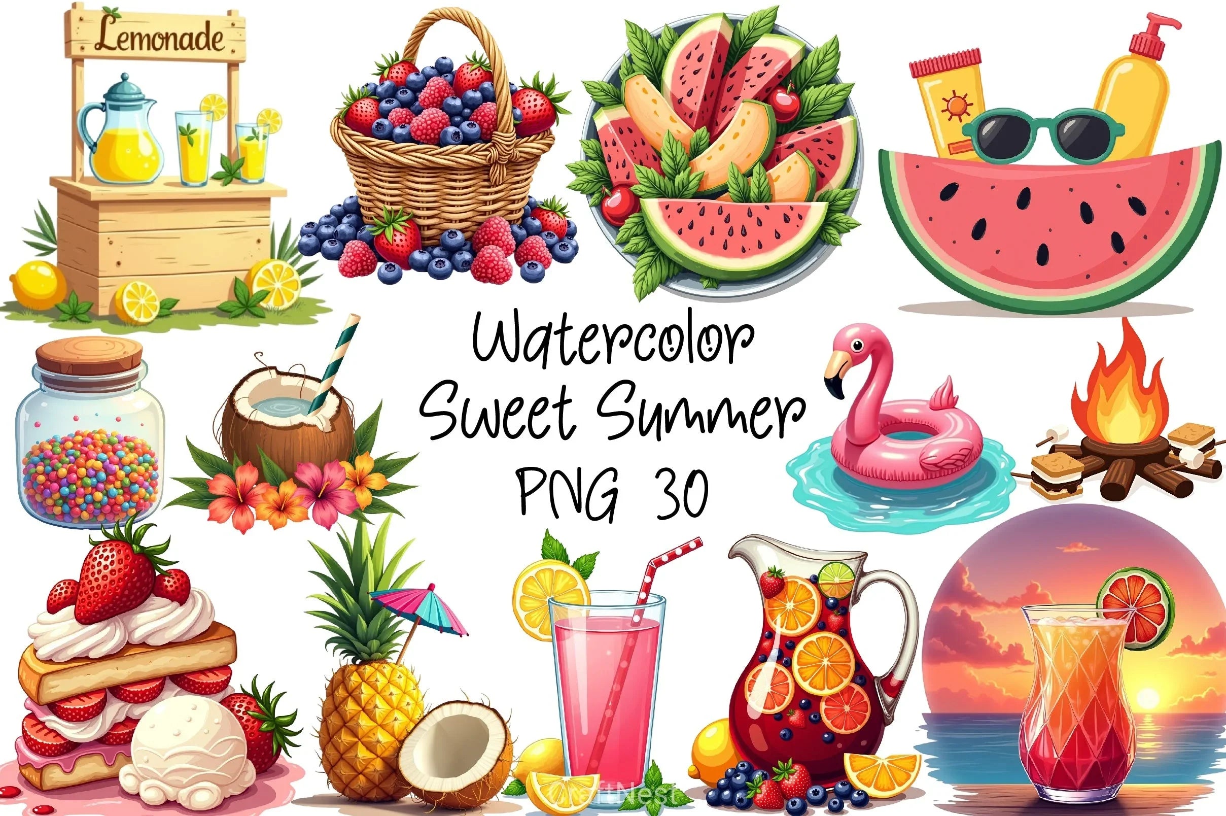 Sweet Summer Clipart Bundle - CraftNest - Digital Crafting and Art