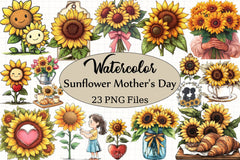 Sunflower Mother's Day Clipart Bundle 3 - CraftNest - Digital Crafting and Art