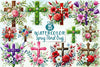 Spring Floral Cross Clipart Bundle