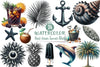 Summer Black Clipart Bundle