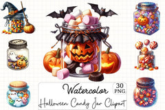 Halloween Candy Jar Clipart Bundle - CraftNest - Digital Crafting and Art