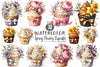 Spring Flowers Cupcake Clipart Bundle