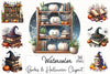Books & Halloween Clipart Bundle