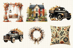 Beige & Black Autumn Clipart Bundle 1 - CraftNest - Digital Crafting and Art