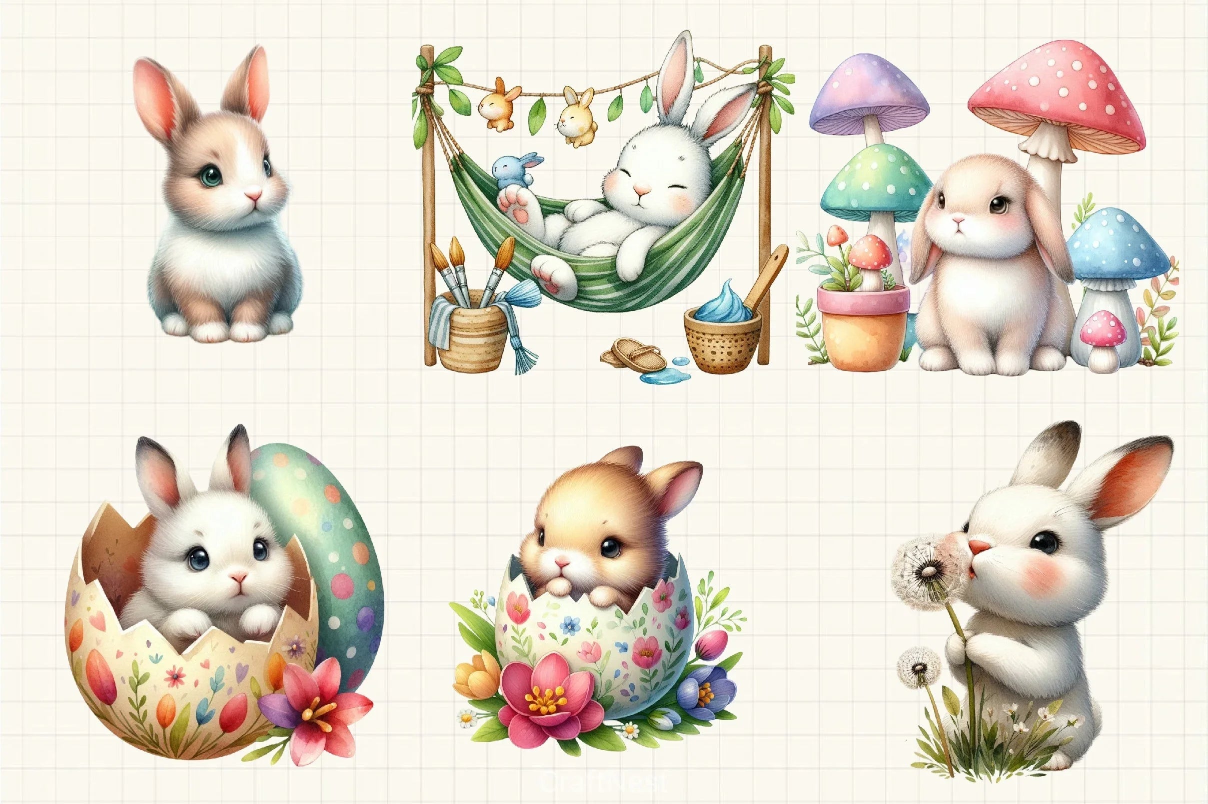 Rabbit Clipart Bundle - CraftNest - Digital Crafting and Art