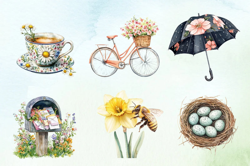 Springtime Planner Clipart Bundle - CraftNest - Digital Crafting and Art