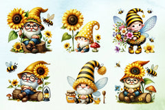Honey Bee Gnome Clipart Bundle - CraftNest - Digital Crafting and Art