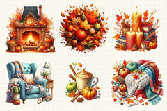 Cozy Autumn Clipart Bundle 4 - CraftNest - Digital Crafting and Art