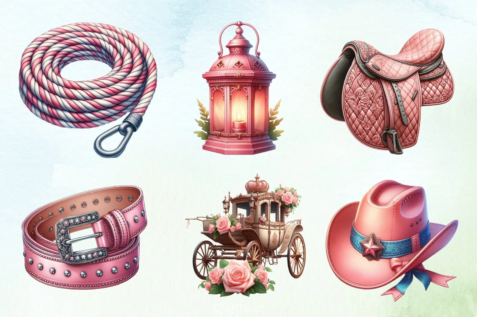 Pink Cowgirl Clipart Bundle - CraftNest - Digital Crafting and Art