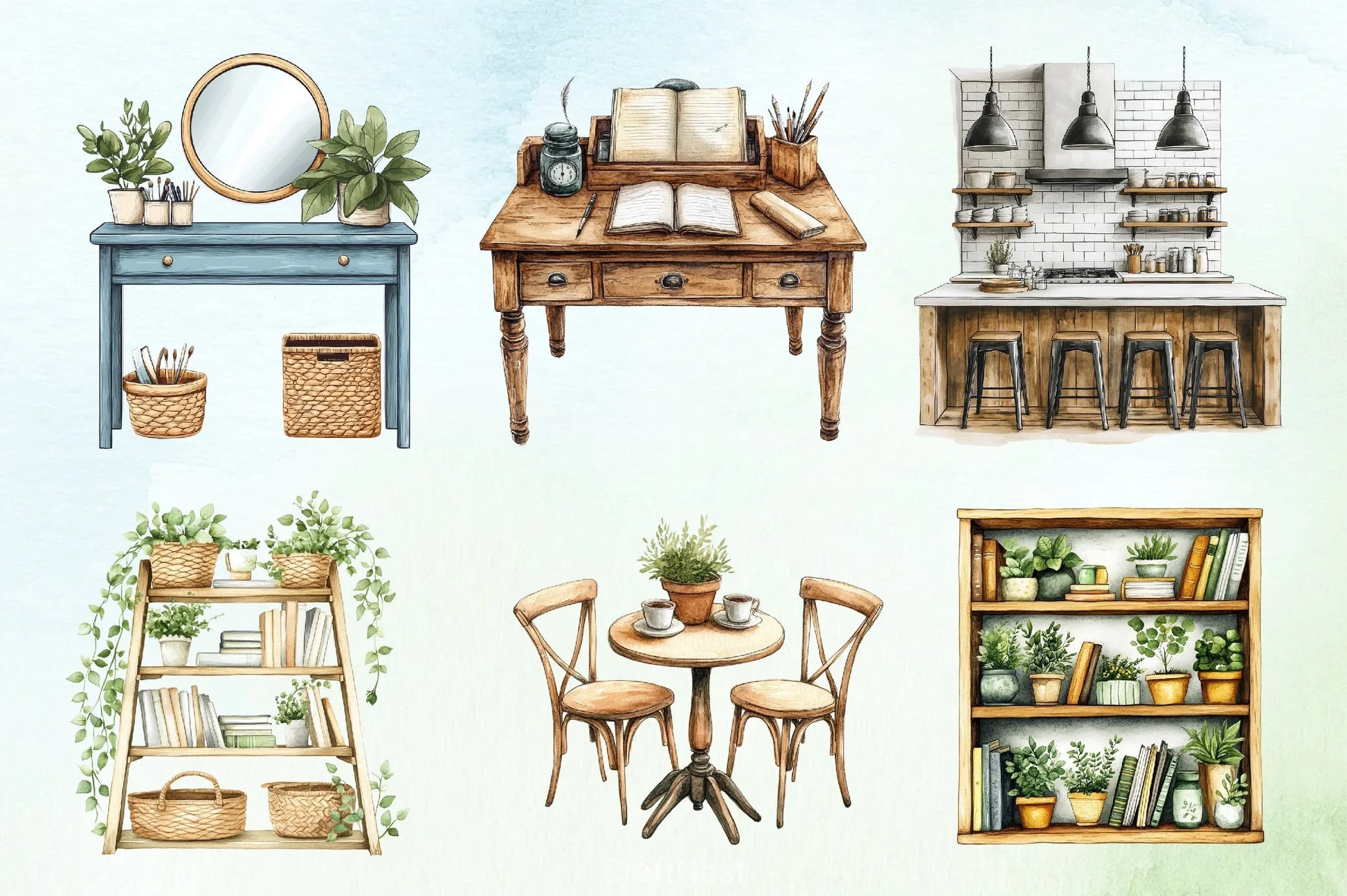 Home Furniture Clipart Bundle 4 - CraftNest - Digital Crafting and Art