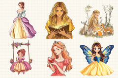 Beautiful Princess Clipart Bundle - CraftNest - Digital Crafting and Art
