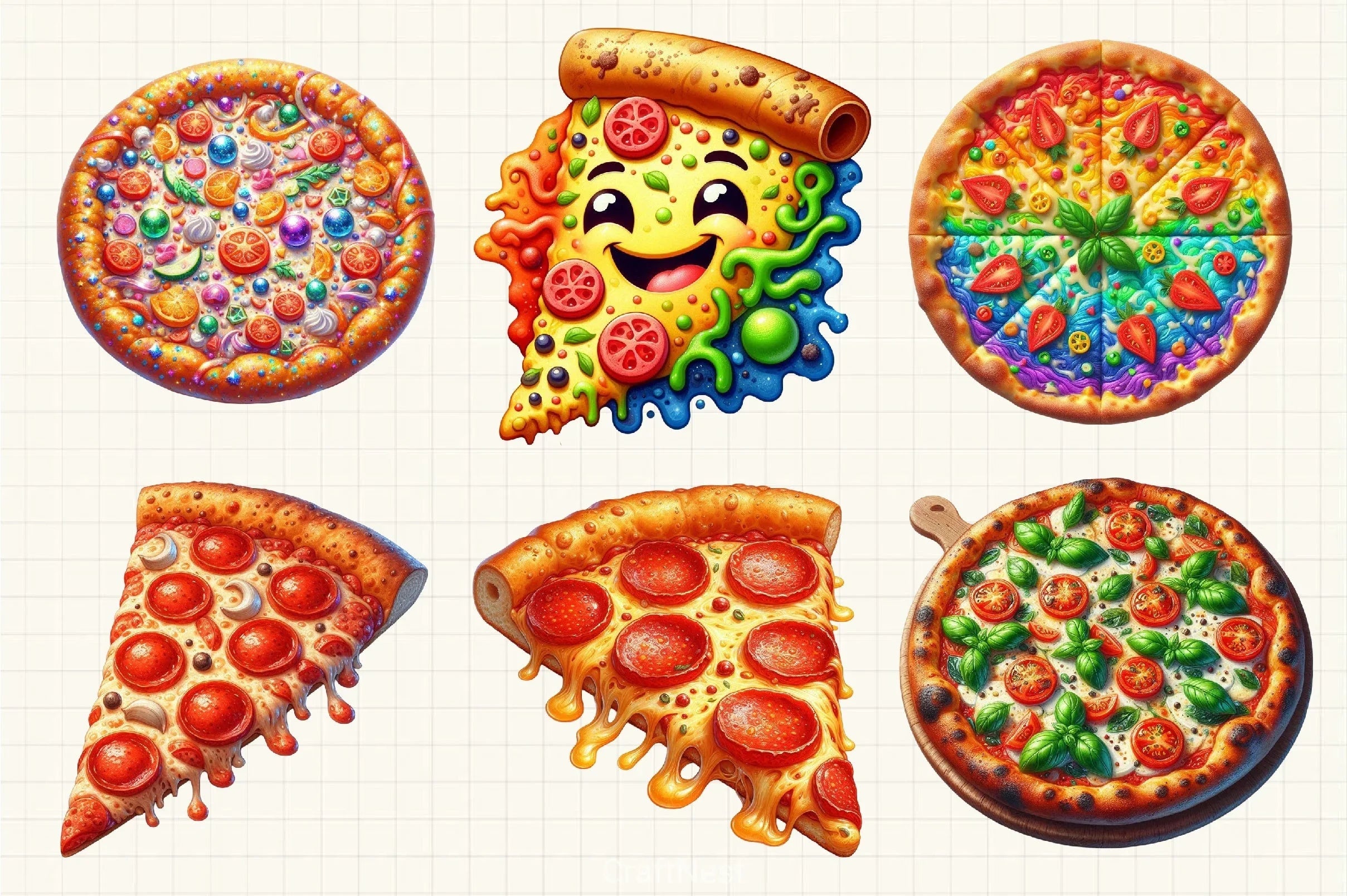 Pizza Clipart Bundle 3 - CraftNest - Digital Crafting and Art