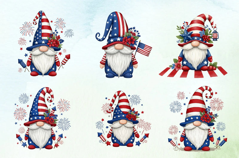 4th of July Gnomes Clipart Bundle 2 - CraftNest - Digital Crafting and Art