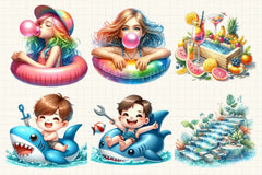 Summer Pool Day Clipart Bundle - CraftNest - Digital Crafting and Art