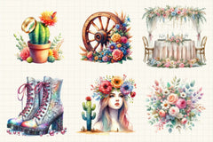 Western Boho Wedding Clipart Bundle 6 - CraftNest - Digital Crafting and Art