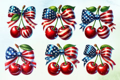 4th of July Cherry Bow Clipart Bundle 4 - CraftNest - Digital Crafting and Art