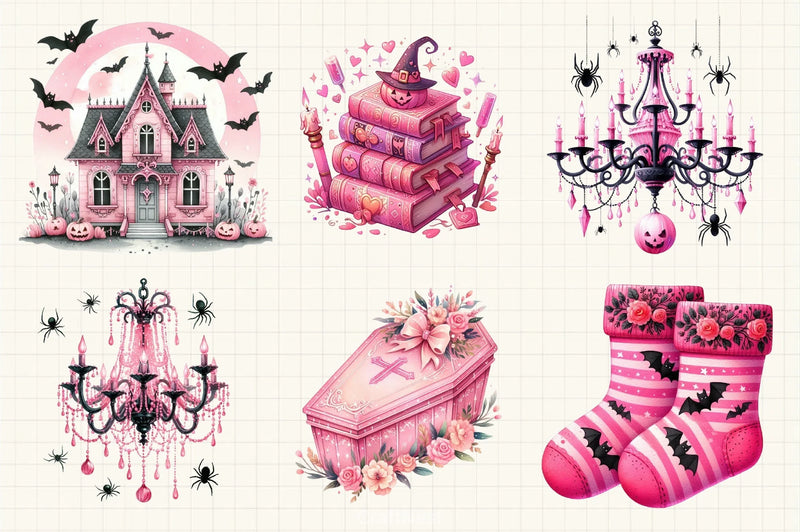 Pink Halloween Clipart Bundle 1 - CraftNest - Digital Crafting and Art
