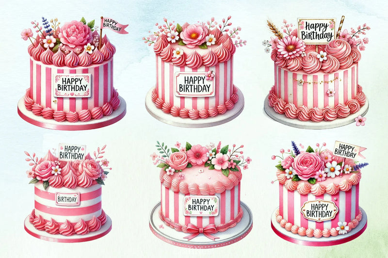 Birthday Cake Clipart Bundle - CraftNest - Digital Crafting and Art