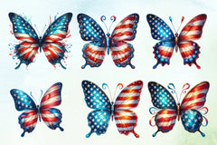 4th of July Butterflies Clipart Bundle - CraftNest - Digital Crafting and Art