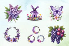 Purple Spring Clipart Bundle 2 - CraftNest - Digital Crafting and Art