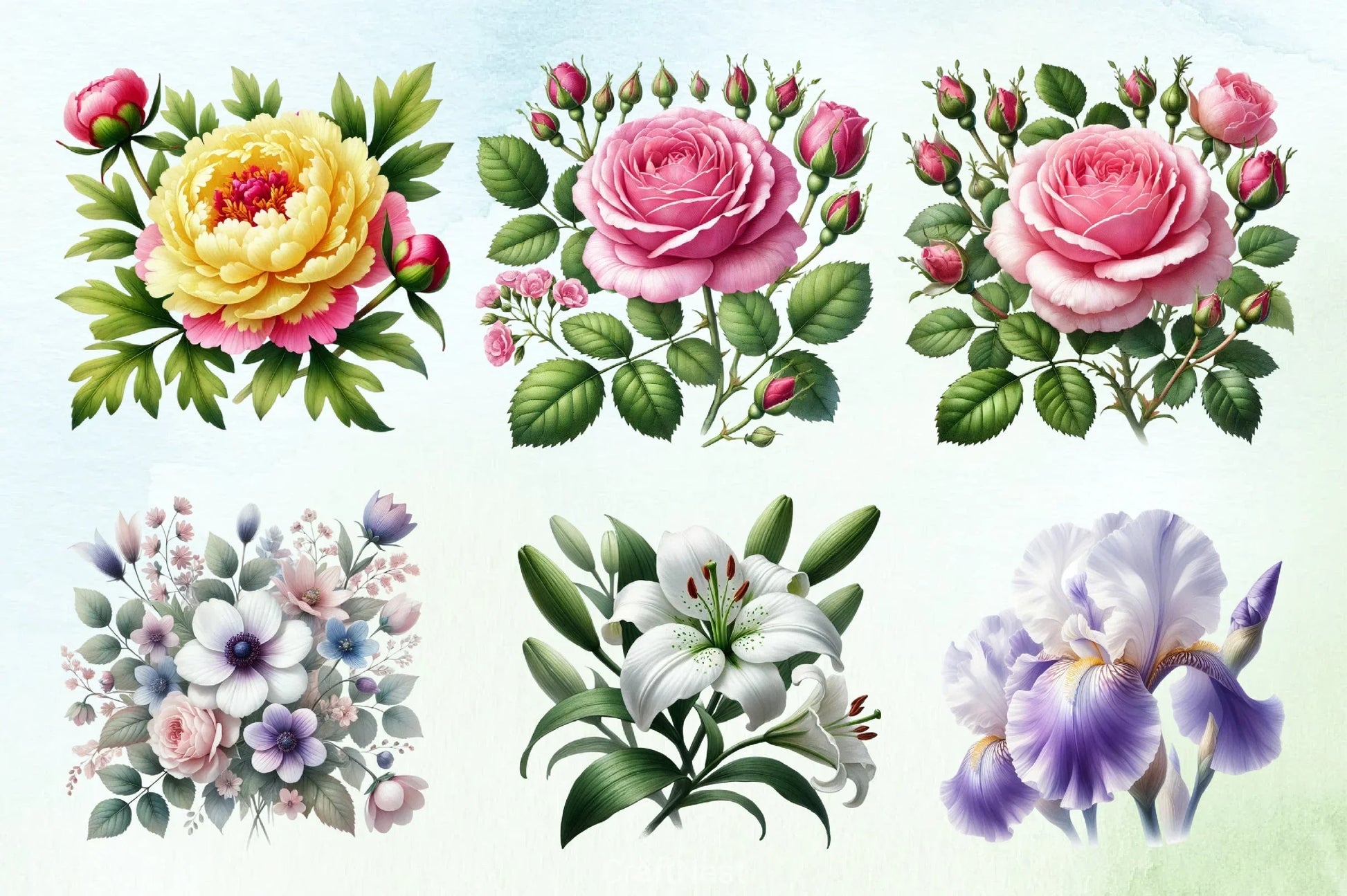 Timeless Bloom Flowers Clipart Bundle - CraftNest - Digital Crafting and Art