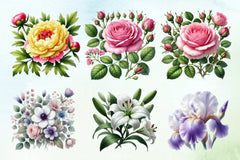 Timeless Bloom Flowers Clipart Bundle - CraftNest - Digital Crafting and Art