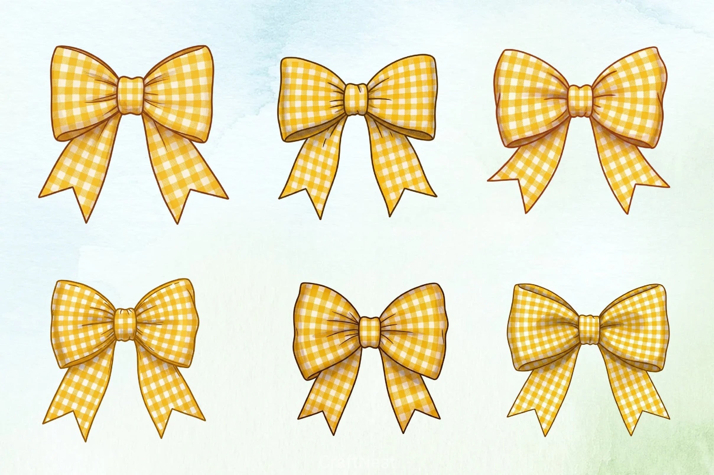 Gingham Bow Clipart Bundle - CraftNest - Digital Crafting and Art