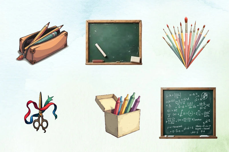 Vintage School Clipart Bundle - CraftNest - Digital Crafting and Art