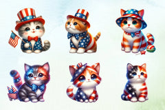 4th of July Cat Clipart Bundle - CraftNest - Digital Crafting and Art