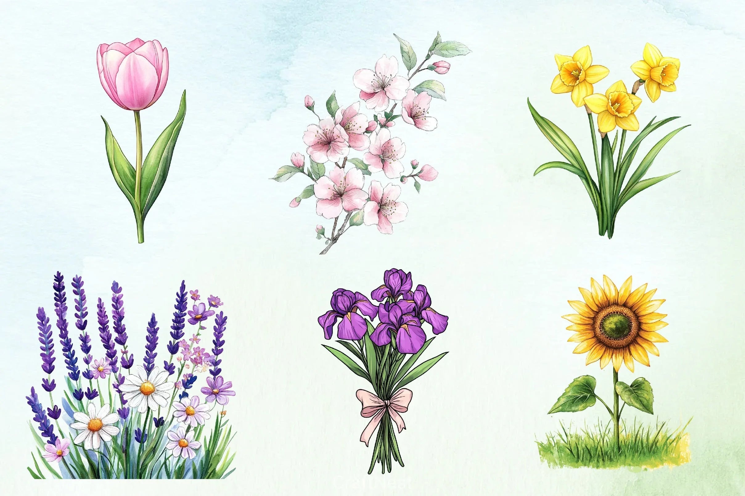 Spring Flower Clipart Bundle 5 - CraftNest - Digital Crafting and Art