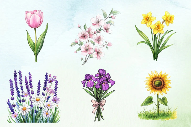 Spring Flower Clipart Bundle 5 - CraftNest - Digital Crafting and Art