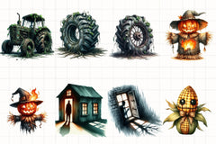 Creepy Halloween Farm Clipart Bundle - CraftNest - Digital Crafting and Art