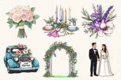 Elegant Wedding Clipart Bundle 2 - CraftNest - Digital Crafting and Art