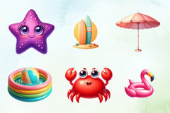 Summer Beach Clipart Bundle - CraftNest - Digital Crafting and Art