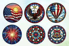 4th of July Stained Glass Clipart Bundle - CraftNest - Digital Crafting and Art