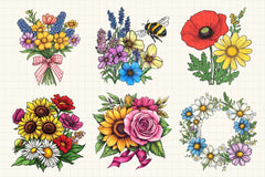 Summer Flowers Clipart Bundle - CraftNest - Digital Crafting and Art